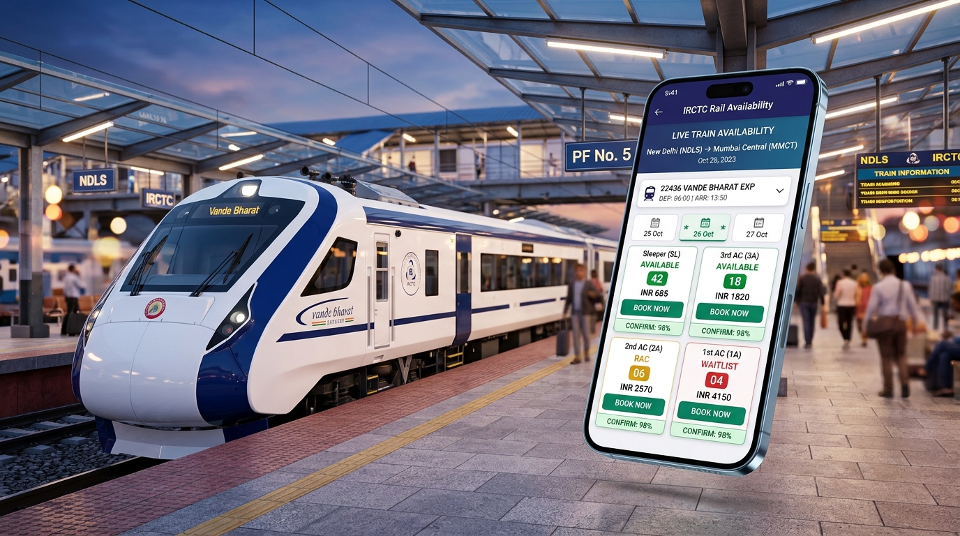 IRCTC Train Seat Availability Checker - Check Available Berths, RAC & Waitlist Status